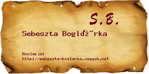 Sebeszta Boglárka névjegykártya